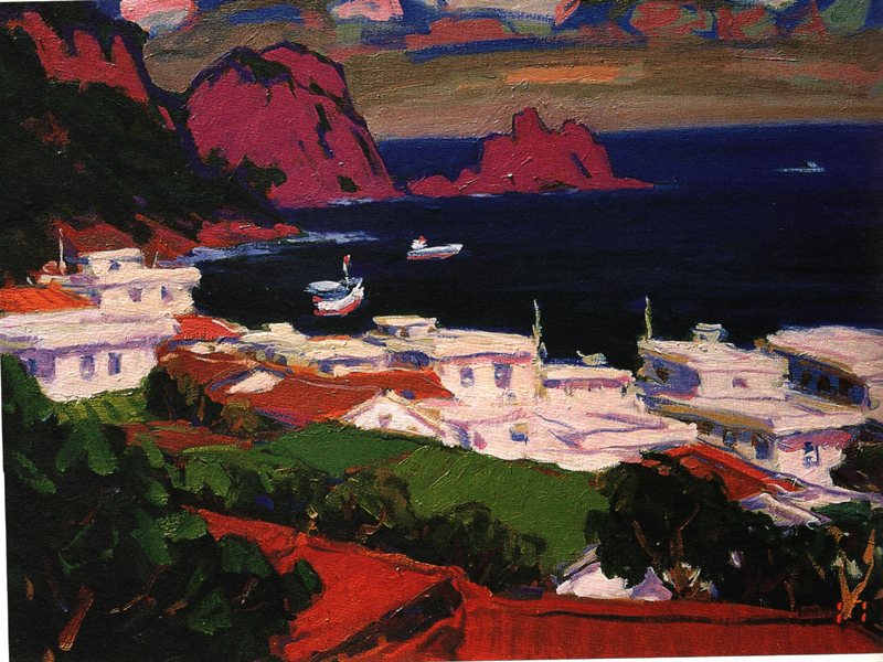 홍도 조망 (oil on canvas 72.7 x 60.6cm 2001 (민경철 소장))