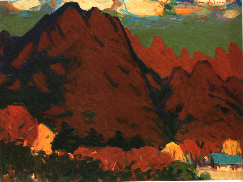 월출산의 심추 (oil on canvas 72.7 x 60.6cm 1989)