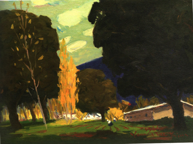 어느 산촌의 초가을 (oil on canvas 72.7 x 60.6cm 1986)