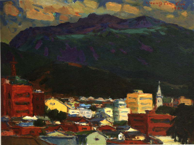 무등산 (oil on canvas 80.3 x 65.1cm 1984)